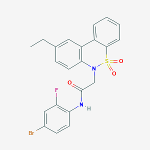 N-(4-bromo-2-fluorophenyl)-2-(9-ethyl-5,5-dioxido-6H-dibenzo[c,e][1,2]thiazin-6-yl)acetamide