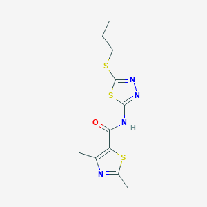 2,4-dimethyl-N-(5-(propylthio)-1,3,4-thiadiazol-2-yl)thiazole-5-carboxamide