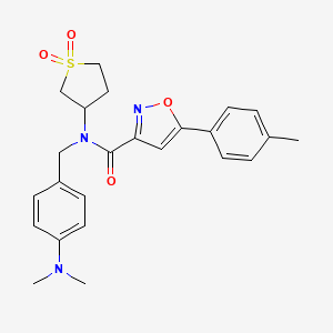 molecular formula C24H27N3O4S B11370580 N-[4-(dimethylamino)benzyl]-N-(1,1-dioxidotetrahydrothiophen-3-yl)-5-(4-methylphenyl)-1,2-oxazole-3-carboxamide 