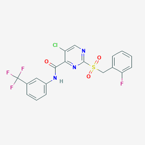 5-chloro-2-[(2-fluorobenzyl)sulfonyl]-N-[3-(trifluoromethyl)phenyl]pyrimidine-4-carboxamide