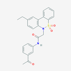 N-(3-acetylphenyl)-2-(9-ethyl-5,5-dioxido-6H-dibenzo[c,e][1,2]thiazin-6-yl)acetamide