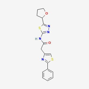 2-(2-phenylthiazol-4-yl)-N-(5-(tetrahydrofuran-2-yl)-1,3,4-thiadiazol-2-yl)acetamide