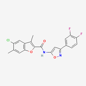 5-chloro-N-[3-(3,4-difluorophenyl)-1,2-oxazol-5-yl]-3,6-dimethyl-1-benzofuran-2-carboxamide