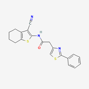 N-(3-cyano-4,5,6,7-tetrahydro-1-benzothiophen-2-yl)-2-(2-phenyl-1,3-thiazol-4-yl)acetamide