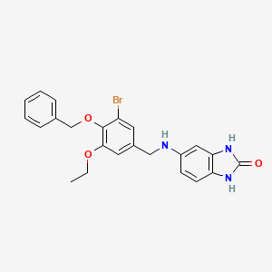 molecular formula C23H22BrN3O3 B11370722 5-{[4-(benzyloxy)-3-bromo-5-ethoxybenzyl]amino}-1,3-dihydro-2H-benzimidazol-2-one 