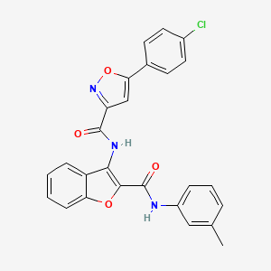 5-(4-chlorophenyl)-N-{2-[(3-methylphenyl)carbamoyl]-1-benzofuran-3-yl}-1,2-oxazole-3-carboxamide