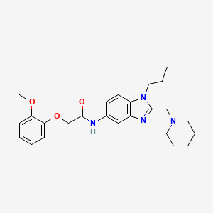 2-(2-methoxyphenoxy)-N-[2-(piperidin-1-ylmethyl)-1-propyl-1H-benzimidazol-5-yl]acetamide