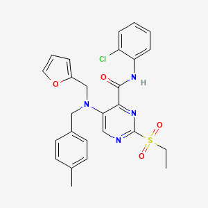 N-(2-chlorophenyl)-2-(ethylsulfonyl)-5-[(furan-2-ylmethyl)(4-methylbenzyl)amino]pyrimidine-4-carboxamide