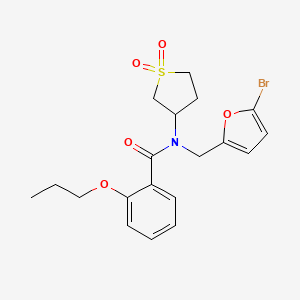 molecular formula C19H22BrNO5S B11370761 N-[(5-bromofuran-2-yl)methyl]-N-(1,1-dioxidotetrahydrothiophen-3-yl)-2-propoxybenzamide 