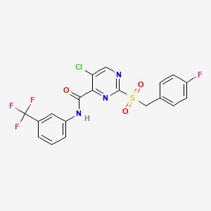 5-chloro-2-[(4-fluorobenzyl)sulfonyl]-N-[3-(trifluoromethyl)phenyl]pyrimidine-4-carboxamide