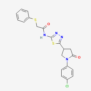 N-{5-[1-(4-chlorophenyl)-5-oxopyrrolidin-3-yl]-1,3,4-thiadiazol-2-yl}-2-(phenylsulfanyl)acetamide