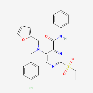 5-[(4-chlorobenzyl)(furan-2-ylmethyl)amino]-2-(ethylsulfonyl)-N-phenylpyrimidine-4-carboxamide