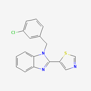 molecular formula C17H12ClN3S B11370795 1-(3-chlorobenzyl)-2-(1,3-thiazol-5-yl)-1H-benzimidazole 