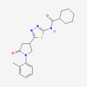 N-{5-[1-(2-methylphenyl)-5-oxopyrrolidin-3-yl]-1,3,4-thiadiazol-2-yl}cyclohexanecarboxamide