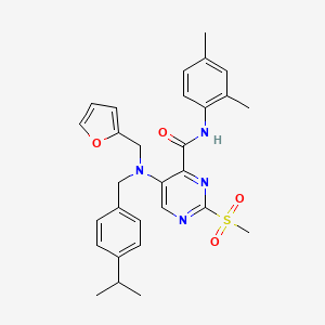 N-(2,4-dimethylphenyl)-5-{(furan-2-ylmethyl)[4-(propan-2-yl)benzyl]amino}-2-(methylsulfonyl)pyrimidine-4-carboxamide