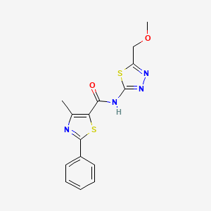 N-[5-(methoxymethyl)-1,3,4-thiadiazol-2-yl]-4-methyl-2-phenyl-1,3-thiazole-5-carboxamide