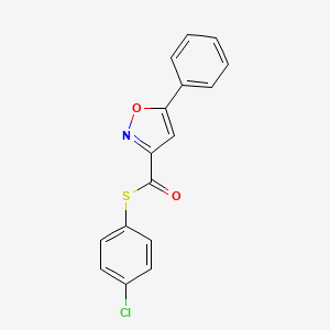 molecular formula C16H10ClNO2S B11370873 S-(4-chlorophenyl) 5-phenyl-1,2-oxazole-3-carbothioate 