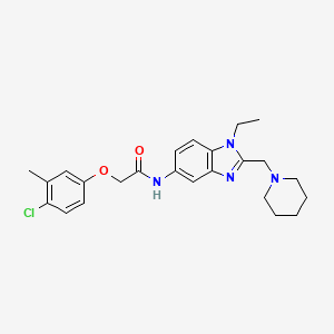 2-(4-chloro-3-methylphenoxy)-N-[1-ethyl-2-(piperidin-1-ylmethyl)-1H-benzimidazol-5-yl]acetamide