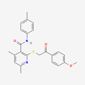 2-{[2-(4-methoxyphenyl)-2-oxoethyl]sulfanyl}-4,6-dimethyl-N-(4-methylphenyl)pyridine-3-carboxamide