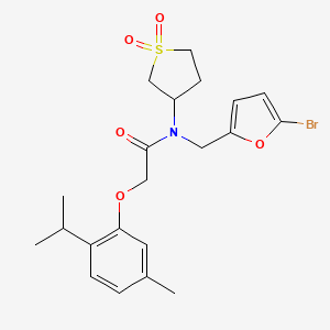 N-[(5-bromofuran-2-yl)methyl]-N-(1,1-dioxidotetrahydrothiophen-3-yl)-2-[5-methyl-2-(propan-2-yl)phenoxy]acetamide