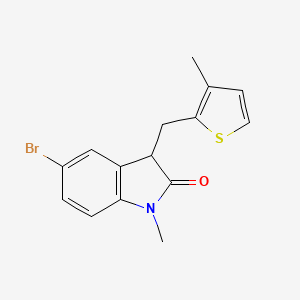 molecular formula C15H14BrNOS B11370899 5-bromo-1-methyl-3-[(3-methylthiophen-2-yl)methyl]-1,3-dihydro-2H-indol-2-one 