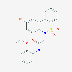 molecular formula C22H19BrN2O4S B11370946 2-(9-bromo-5,5-dioxido-6H-dibenzo[c,e][1,2]thiazin-6-yl)-N-(2-ethoxyphenyl)acetamide 