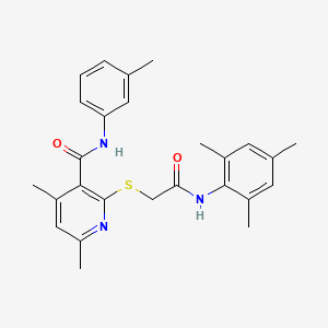 4,6-dimethyl-N-(3-methylphenyl)-2-({2-oxo-2-[(2,4,6-trimethylphenyl)amino]ethyl}sulfanyl)pyridine-3-carboxamide