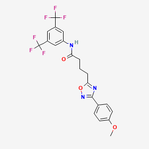 molecular formula C21H17F6N3O3 B11370982 N-[3,5-bis(trifluoromethyl)phenyl]-4-[3-(4-methoxyphenyl)-1,2,4-oxadiazol-5-yl]butanamide 