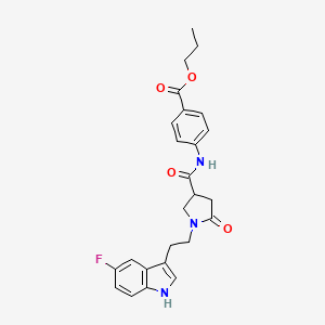 propyl 4-[({1-[2-(5-fluoro-1H-indol-3-yl)ethyl]-5-oxopyrrolidin-3-yl}carbonyl)amino]benzoate