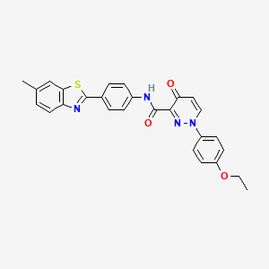 molecular formula C27H22N4O3S B11370990 1-(4-ethoxyphenyl)-N-[4-(6-methyl-1,3-benzothiazol-2-yl)phenyl]-4-oxo-1,4-dihydropyridazine-3-carboxamide 