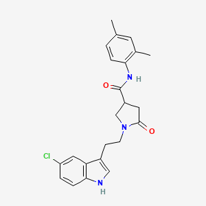 molecular formula C23H24ClN3O2 B11371028 1-[2-(5-chloro-1H-indol-3-yl)ethyl]-N-(2,4-dimethylphenyl)-5-oxopyrrolidine-3-carboxamide CAS No. 931374-32-2