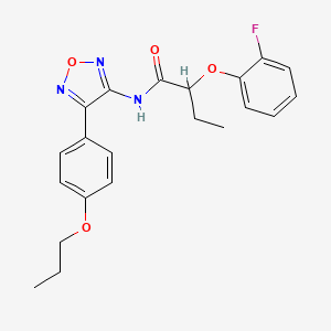 molecular formula C21H22FN3O4 B11371038 2-(2-fluorophenoxy)-N-[4-(4-propoxyphenyl)-1,2,5-oxadiazol-3-yl]butanamide 