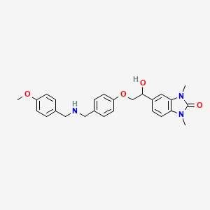 molecular formula C26H29N3O4 B11371059 5-[1-hydroxy-2-(4-{[(4-methoxybenzyl)amino]methyl}phenoxy)ethyl]-1,3-dimethyl-1,3-dihydro-2H-benzimidazol-2-one 