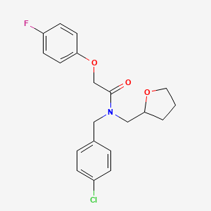 molecular formula C20H21ClFNO3 B11371062 N-(4-chlorobenzyl)-2-(4-fluorophenoxy)-N-(tetrahydrofuran-2-ylmethyl)acetamide 