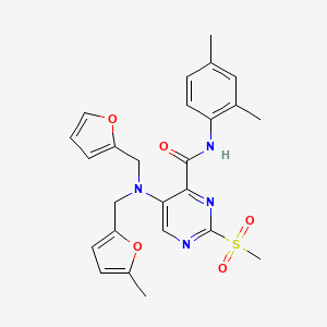 N-(2,4-dimethylphenyl)-5-{(furan-2-ylmethyl)[(5-methylfuran-2-yl)methyl]amino}-2-(methylsulfonyl)pyrimidine-4-carboxamide