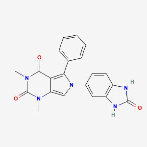 molecular formula C21H17N5O3 B11371119 1,3-dimethyl-6-(2-oxo-2,3-dihydro-1H-benzimidazol-5-yl)-5-phenyl-1H-pyrrolo[3,4-d]pyrimidine-2,4(3H,6H)-dione 