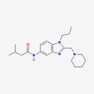 molecular formula C21H32N4O B11371147 3-methyl-N-[2-(piperidin-1-ylmethyl)-1-propyl-1H-benzimidazol-5-yl]butanamide 