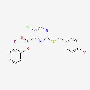 2-Fluorophenyl 5-chloro-2-[(4-fluorobenzyl)sulfanyl]pyrimidine-4-carboxylate