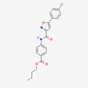 molecular formula C21H19ClN2O4 B11371156 Butyl 4-({[5-(4-chlorophenyl)-1,2-oxazol-3-yl]carbonyl}amino)benzoate 