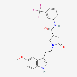 1-[2-(5-methoxy-1H-indol-3-yl)ethyl]-5-oxo-N-[3-(trifluoromethyl)phenyl]pyrrolidine-3-carboxamide