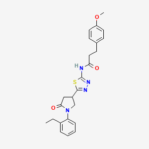 N-{5-[1-(2-ethylphenyl)-5-oxopyrrolidin-3-yl]-1,3,4-thiadiazol-2-yl}-3-(4-methoxyphenyl)propanamide