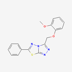 molecular formula C17H14N4O2S B11371203 3-[(2-Methoxyphenoxy)methyl]-6-phenyl-[1,2,4]triazolo[3,4-b][1,3,4]thiadiazole 