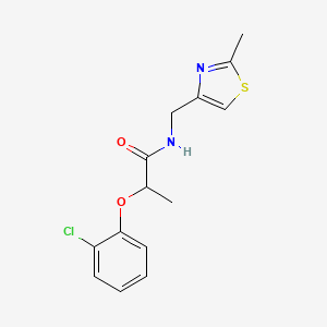 molecular formula C14H15ClN2O2S B11371219 2-(2-chlorophenoxy)-N-[(2-methyl-1,3-thiazol-4-yl)methyl]propanamide 