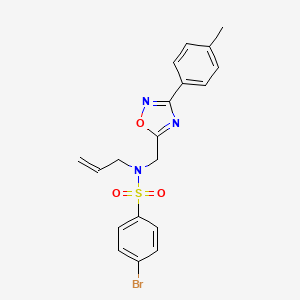 molecular formula C19H18BrN3O3S B11371226 4-bromo-N-{[3-(4-methylphenyl)-1,2,4-oxadiazol-5-yl]methyl}-N-(prop-2-en-1-yl)benzenesulfonamide 