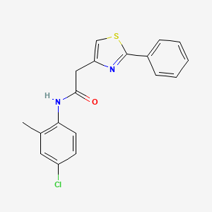 N-(4-chloro-2-methylphenyl)-2-(2-phenyl-1,3-thiazol-4-yl)acetamide