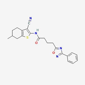 N-(3-cyano-6-methyl-4,5,6,7-tetrahydro-1-benzothiophen-2-yl)-4-(3-phenyl-1,2,4-oxadiazol-5-yl)butanamide