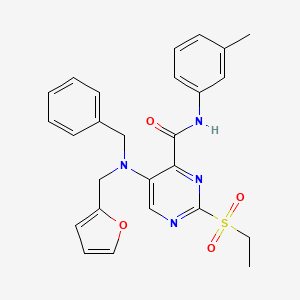 molecular formula C26H26N4O4S B11371269 5-[benzyl(furan-2-ylmethyl)amino]-2-(ethylsulfonyl)-N-(3-methylphenyl)pyrimidine-4-carboxamide 