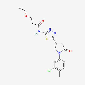 N-{5-[1-(3-chloro-4-methylphenyl)-5-oxopyrrolidin-3-yl]-1,3,4-thiadiazol-2-yl}-3-ethoxypropanamide