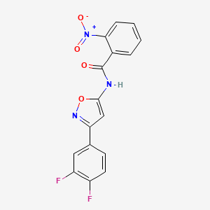 N-[3-(3,4-difluorophenyl)-1,2-oxazol-5-yl]-2-nitrobenzamide