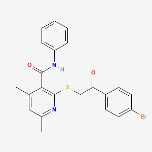 2-{[2-(4-bromophenyl)-2-oxoethyl]sulfanyl}-4,6-dimethyl-N-phenylpyridine-3-carboxamide